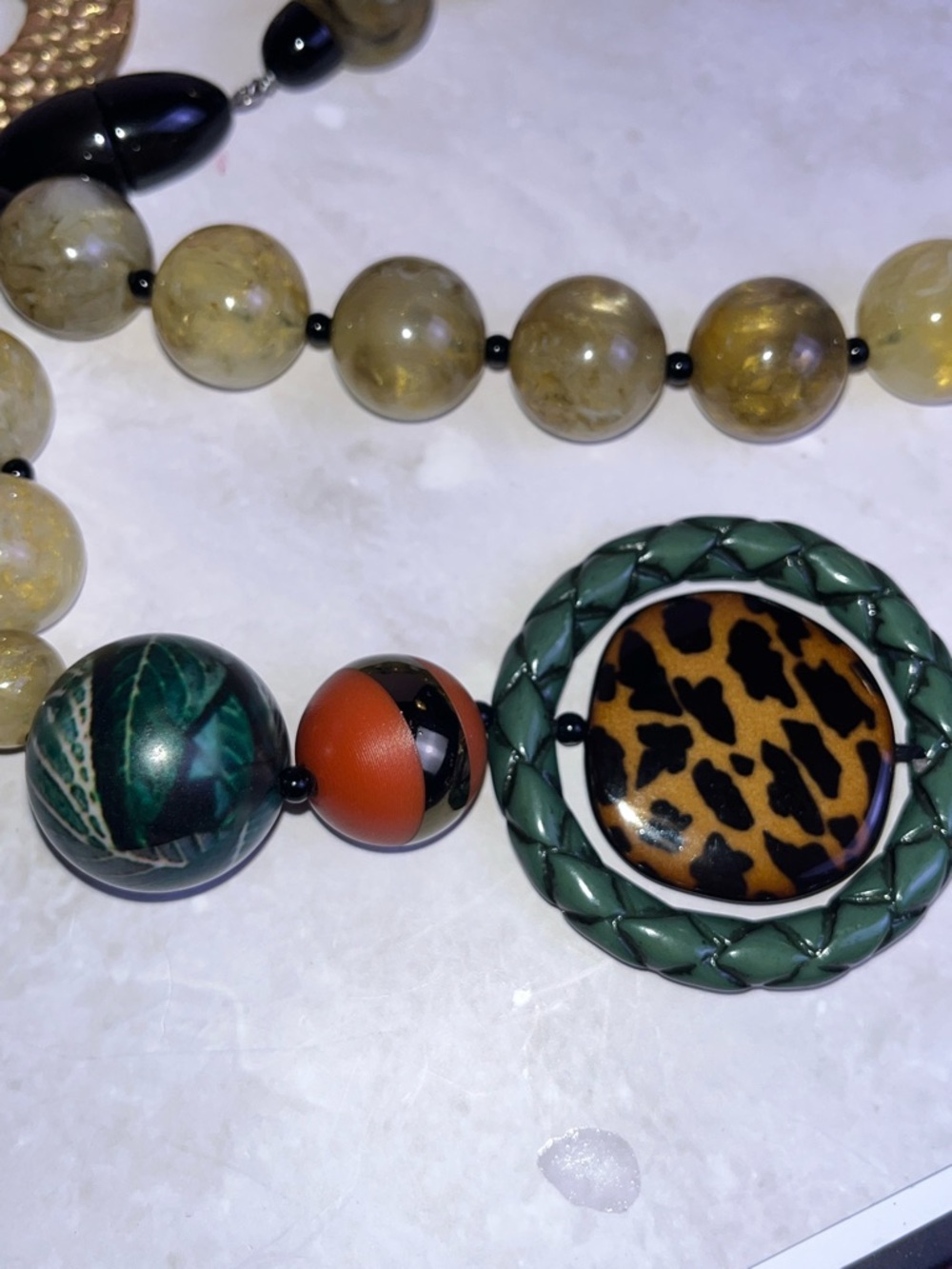 Vintage Angela Caputi Long Resin Necklace RARE HTF - Picture 8 of 15